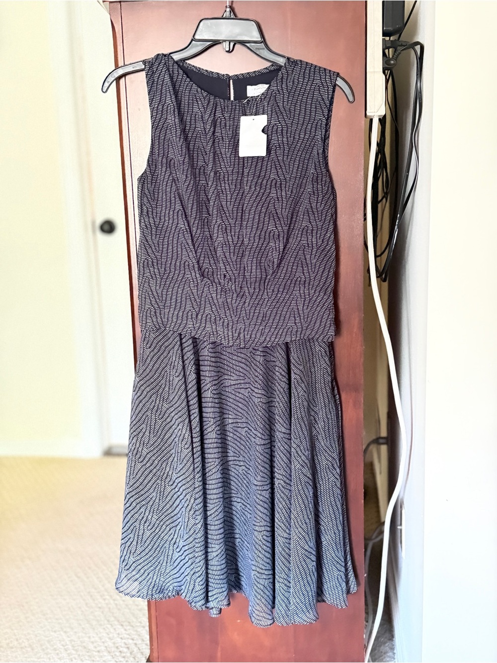 Derek Lam Black Textured Sleeveless Fit-and-Flare Midi Dress